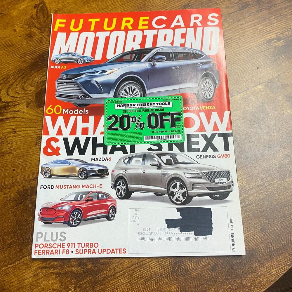 Motor Trend July 2020 Future Cars Toyota Venza AUDI A3 Porsche 911 Turbo Mazda 6